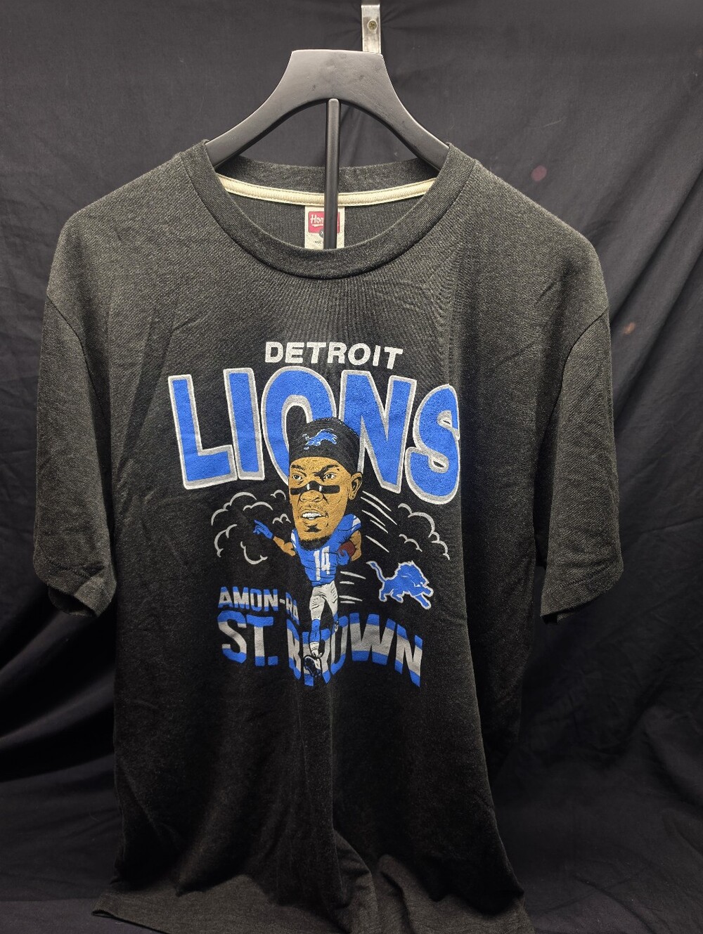 HOMAGE Detroit Lions Amon-Ra St Brown T Shirt Men's XL Black Graphic NFL